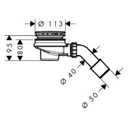 Hansgrohe Ablaufgarnitur RainDrain Staro, DN 50, 28l/min, 80mm Einbauhöhe, Chrom... HANSGROHE-60057000 4059625513491 (Abb. 1)