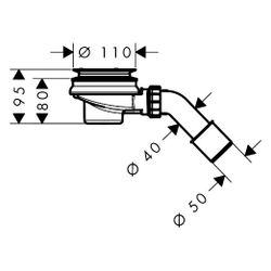 Hansgrohe Grundkörper RainDrain Staro, DN 50, 80mm Einbauhöhe, 28l/min, Polypropyle... HANSGROHE-60090180 4059625513422 (Abb. 1)