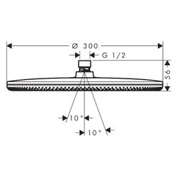 Hansgrohe Raindance Alive S Kopfbrause 300mm, 11l/min, 1jet, Chrom... HANSGROHE-24520000 4059625449134 (Abb. 1)