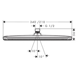 Hansgrohe Raindance Alive Q Kopfbrause, 11l/min, 210x340mm 1jet, Chrom... HANSGROHE-24530000 4059625449219 (Abb. 1)