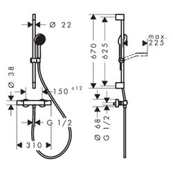 Hansgrohe Activera Select S Brausesystem Aufputz, Ecostat Fine Typ 65, Handbrause 9... HANSGROHE-28876670 4059625605882 (Abb. 1)