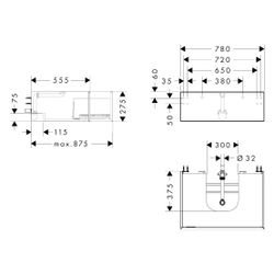 Hansgrohe Xevolos E Waschtischunterschrank Mattweiß 780x550mm, 1 SK für Konsole, Au... HANSGROHE-54310390 4059625634639 (Abb. 1)