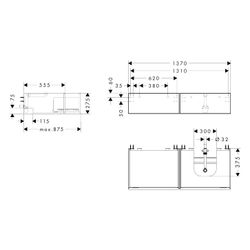 Hansgrohe Xevolos E Waschtischunterschrank Sandbeige Matt 1370x550mm, 2 SK für Kons... HANSGROHE-54323790 4059625635179 (Abb. 1)