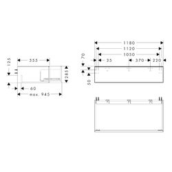 Hansgrohe Xevolos E Sideboard Mattweiß 1180x550mm, 1 Schubkasten, Abdeckplatte, Fro... HANSGROHE-54325390 4059625635223 (Abb. 1)