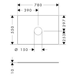 Hansgrohe Xevolos E Konsole 780x550mm, Auschnitt mittig für Aufsatzwaschtisch ohne ... HANSGROHE-54328700 4059625635285 (Abb. 1)