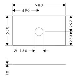 Hansgrohe Xevolos E Konsole 980x550mm, Ausschnitt mittig für Aufsatzwaschtisch ohne... HANSGROHE-54329700 4059625635315 (Abb. 1)