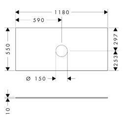 Hansgrohe Xevolos E Konsole 1180x550mm, Auschnitt mittig für Aufsatzwaschtisch ohne... HANSGROHE-54330780 4059625635353 (Abb. 1)