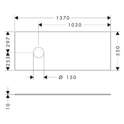 Hansgrohe Xevolos E Konsole 1370x550mm, Ausschnitt links für Aufsatzwaschtisch ohne... HANSGROHE-54333780 4059625635414 (Abb. 1)