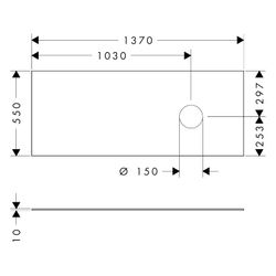 Hansgrohe Xevolos E Konsole 1370x550mm, Ausschnitt rechts für Aufsatzwaschtisch ohn... HANSGROHE-54334780 4059625635445 (Abb. 1)