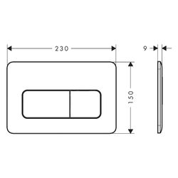 Hansgrohe iFrame Original Q Betätigungsplatte für 2-Mengen-Spülung, Kunststoff, mec... HANSGROHE-66001000 4059625610817 (Abb. 1)