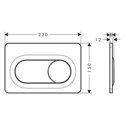 Hansgrohe iFrame Original S Betätigungsplatte für 2-Mengen-Spülung, Kunststoff, mec... HANSGROHE-66002450 4059625610763 (Abb. 1)