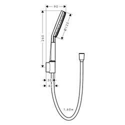 Hansgrohe Raindance Alive Select S Brausehalterset 125mm, 7,1l/min, 3jet EcoSmart, ... HANSGROHE-24611000 4059625569146 (Abb. 1)