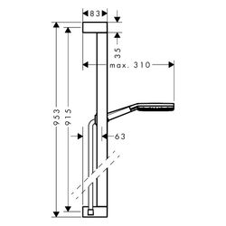 Hansgrohe Raindance Alive Select S Brauseset 125mm 7,1l/min 3jet EcoSmart, Unica E ... HANSGROHE-24601670 4059625562901 (Abb. 1)