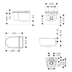 Hansgrohe LavaPura Element S Wand-Dusch-WC Set AquaHelix Flush, SmartClean, Hygiene... HANSGROHE-63021450 4059625686775 (Abb. 1)