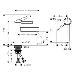 Hansgrohe Finoris Einhebel-Waschtischmischer 100mm, 5l/min, CoolStart, Push-Open Ab... HANSGROHE-76012000 4059625751350 (Abb. 1)