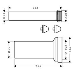 Hansgrohe Anschlussgarnitur EluPura für Wand-WC, 60330000... HANSGROHE-60330000 4059625686782 (Abb. 1)