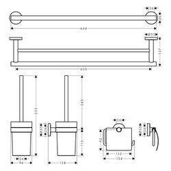 hansgrohe Logis Universal Bad-Accessoire Set 3-teilig, Chrom... HANSGROHE-41727000 4059625131374 (Abb. 1)