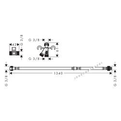 Hansgrohe Schlauchanschluss EluPura, G 3/8", 195mm, inkl. Y-Stück... HANSGROHE-60308000 4059625611173 (Abb. 1)