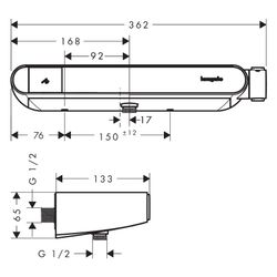 Hansgrohe Brausethermostat ShowerTablet Select 360 Aufputz, G 1/2", 150mm, Chrom... HANSGROHE-13158000 4059625770184 (Abb. 1)