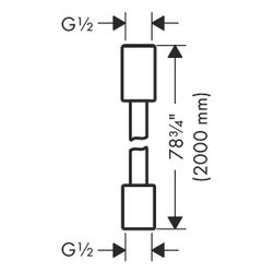 Hansgrohe AXOR ShowerSolutions Textilbrauseschlauch 200cm, zylindrischen Muttern, G... HANSGROHE-28291670 4059625476420 (Abb. 1)
