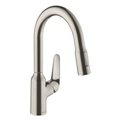 hansgrohe Focus M42 Einhebel-Küchenmischer 180mm 9l/min 2jet, sBox, Edelstahl Finis... HANSGROHE-71821800 4059625098400 (Abb. 1)