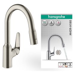 hansgrohe Focus M42 Einhebel-Küchenmischer 180mm 8l/min 2jet, Edelstahl Finish, Aus... HANSGROHE-71801800 4059625085097 (Abb. 1)