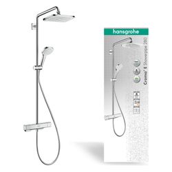 hansgrohe Croma E Showerpipe 280mm 1jet 8,5l/min EcoSmart mit Thermostat, Chrom... HANSGROHE-27660000 4059625196045 (Abb. 1)