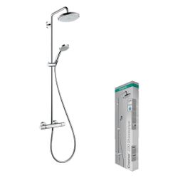 hansgrohe Croma Showerpipe 220mm 1jet 15l/min mit Thermostat, Chrom... HANSGROHE-27185000 4011097689692 (Abb. 1)