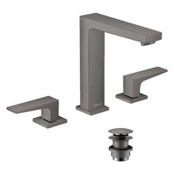 hansgrohe Metropol 3-Loch Waschtischarmatur 160, Schwarz/Chrom gebürstet mit Hebelg... HANSGROHE-32515340 4059625229408 (Abb. 1)