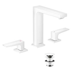 hansgrohe Metropol 3-Loch Waschtischarmatur 160, Mattweiß mit Hebelgriffen, Push-Op... HANSGROHE-32515700 4059625231531 (Abb. 1)