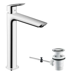 hansgrohe Logis Einhebel-Waschtischmischer 240mm 5l/min Fine Chrom für Aufsatzwasch... HANSGROHE-71257000 4059625356067 (Abb. 1)
