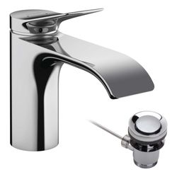 hansgrohe Vivenis Einhebel-Waschtischmischer 80mm 5l/min Chrom mit Zugstangen-Garni... HANSGROHE-75010000 4059625335246 (Abb. 1)