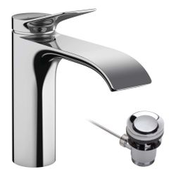 hansgrohe Vivenis Einhebel-Waschtischmischer 110mm 5l/min Chrom mit Zugstangen-Garn... HANSGROHE-75020000 4059625334980 (Abb. 1)