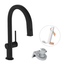 hansgrohe Aqittura FilterSystem M91, Einhebel-Küchenmischer 210mm 6,5l/min Mattschw... HANSGROHE-76826670 4059625391228 (Abb. 1)