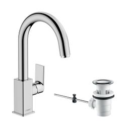 Hansgrohe Vernis Shape Einhebel-Waschtischmischer, 5l/min, Schwenkauslauf, Zugstang... HANSGROHE-71564000 4059625325483 (Abb. 1)