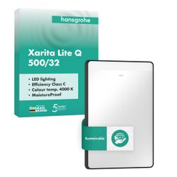 Hansgrohe Xarita Lite Q Spiegel, horizontaler LED-Beleuchtung 500x30mm, für Wandsch... HANSGROHE-54956670 4059625535578 (Abb. 1)