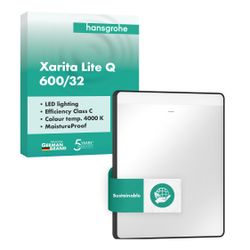 Hansgrohe Xarita Lite Q Spiegel, horizontaler LED-Beleuchtung 600x30mm, für Wandsch... HANSGROHE-54957670 4059625535592 (Abb. 1)
