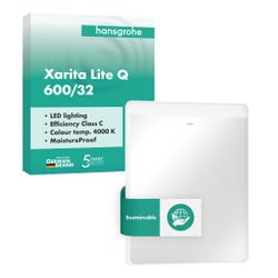 Hansgrohe Xarita Lite Q Spiegel, horizontaler LED-Beleuchtung 600x30mm, für Wandsch... HANSGROHE-54957700 4059625535585 (Abb. 1)