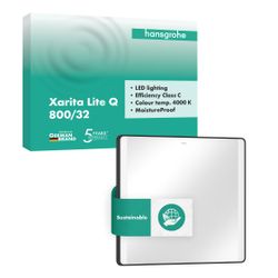 Hansgrohe Xarita Lite Q Spiegel, seitlicher LED-Beleuchtung 800x30mm, für Wandschal... HANSGROHE-54963670 4059625535714 (Abb. 1)