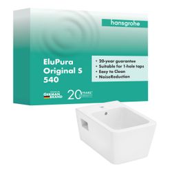 hansgrohe EluPura Original Q Wand Bidet 540 mit Hahnloch, Überlauf, Weiß... HANSGROHE-60284450 4059625536292 (Abb. 1)