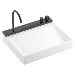 Hansgrohe Aufsatzwaschtisch Avalegra AquaUnit, 580x475x100mm, Armatur, Brushed Blac... HANSGROHE-22472340 4059625626412 (Abb. 1)
