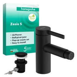 Hansgrohe Zesis S Einhebel-Bidetmischer mit Metall Zugstangen-Ablaufgarnitur, Matts... HANSGROHE-74201670 4059625563298 (Abb. 1)