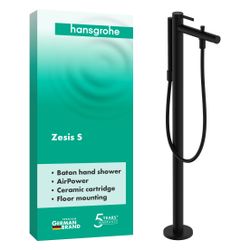Hansgrohe Zesis S Wannenmischer Standmontage Einhebel, mit Stabhandbrause, Mattschw... HANSGROHE-74445670 4059625563434 (Abb. 1)