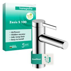 Hansgrohe Zesis S Einhebel-Waschtischmischer 100 CoolStart ohne Ablaufgarnitur, Chr... HANSGROHE-74721000 4059625563069 (Abb. 1)