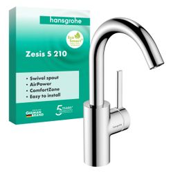 Hansgrohe Zesis S Einhebel-Waschtischmischer 210 CoolStart mit Schwenkauslauf ohne ... HANSGROHE-74741000 4059625563021 (Abb. 1)