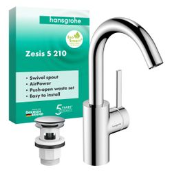 Hansgrohe Zesis S Einhebel-Waschtischmischer 210 CoolStart mit Schwenkauslauf und P... HANSGROHE-74742000 4059625564004 (Abb. 1)