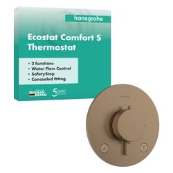 Hansgrohe Ecostat Comfort S Thermostat Unterputz, 25,7l/min, für 2 Verbraucher, Bru... HANSGROHE-33715140 4059625624739 (Abb. 1)