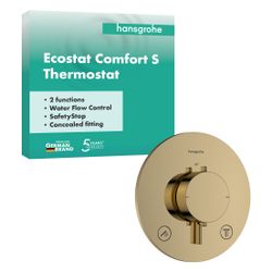 Hansgrohe Ecostat Comfort S Thermostat Unterputz, 25,7l/min, für 2 Verbraucher, Pol... HANSGROHE-33715990 4059625624678 (Abb. 1)