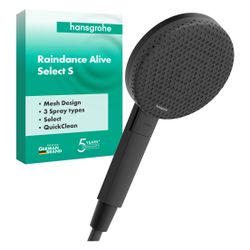 Hansgrohe Raindance Alive Select S Handbrause 125mm, 10,8l/min, 3jet, Mattschwarz... HANSGROHE-24500670 4059625479186 (Abb. 1)