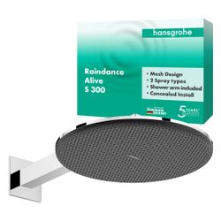 Hansgrohe Raindance Alive S Kopfbrause 300mm, 10,1l/min, 2jet, Brausearm, Chrom... HANSGROHE-24540000 4059625449349 (Abb. 1)
